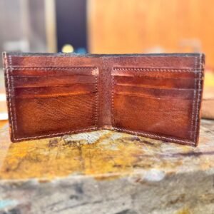 Men’s Wallet high quality leather, hand carved Sheridan design